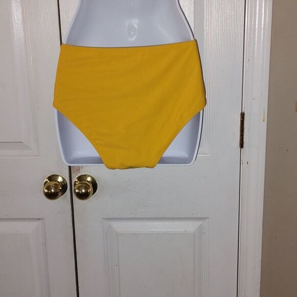 Romwe  yellow high waist bikini bottom  Sz  M - Picture 2 of 4